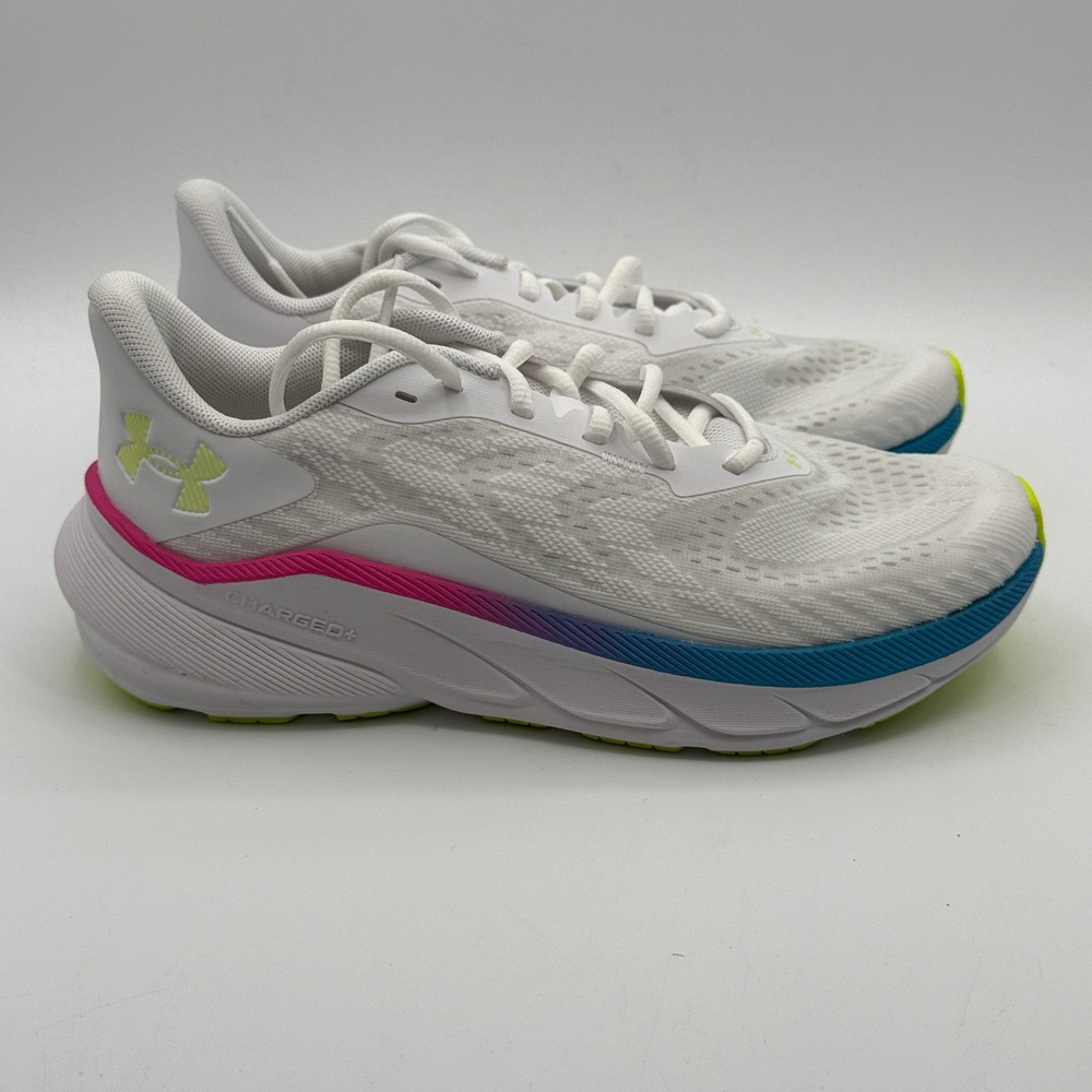 Under Armour UA W Turbulence 3 Shoes Womens Size 8 White Blue Run 6006718-101
